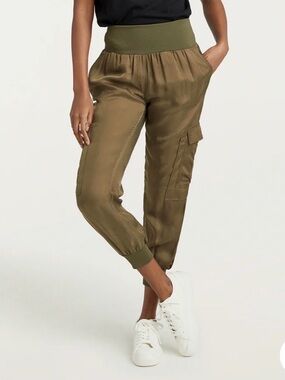 Cinq à Sept Giles Olive Green Cargo Jogger Pants Size Small NWT
